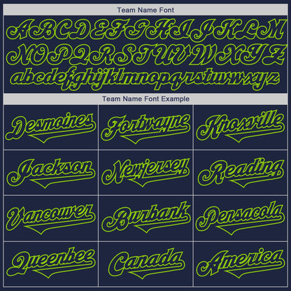 Custom Navy Neon Green Authentic Two Tone Baseball Jersey - Sky-Custom
