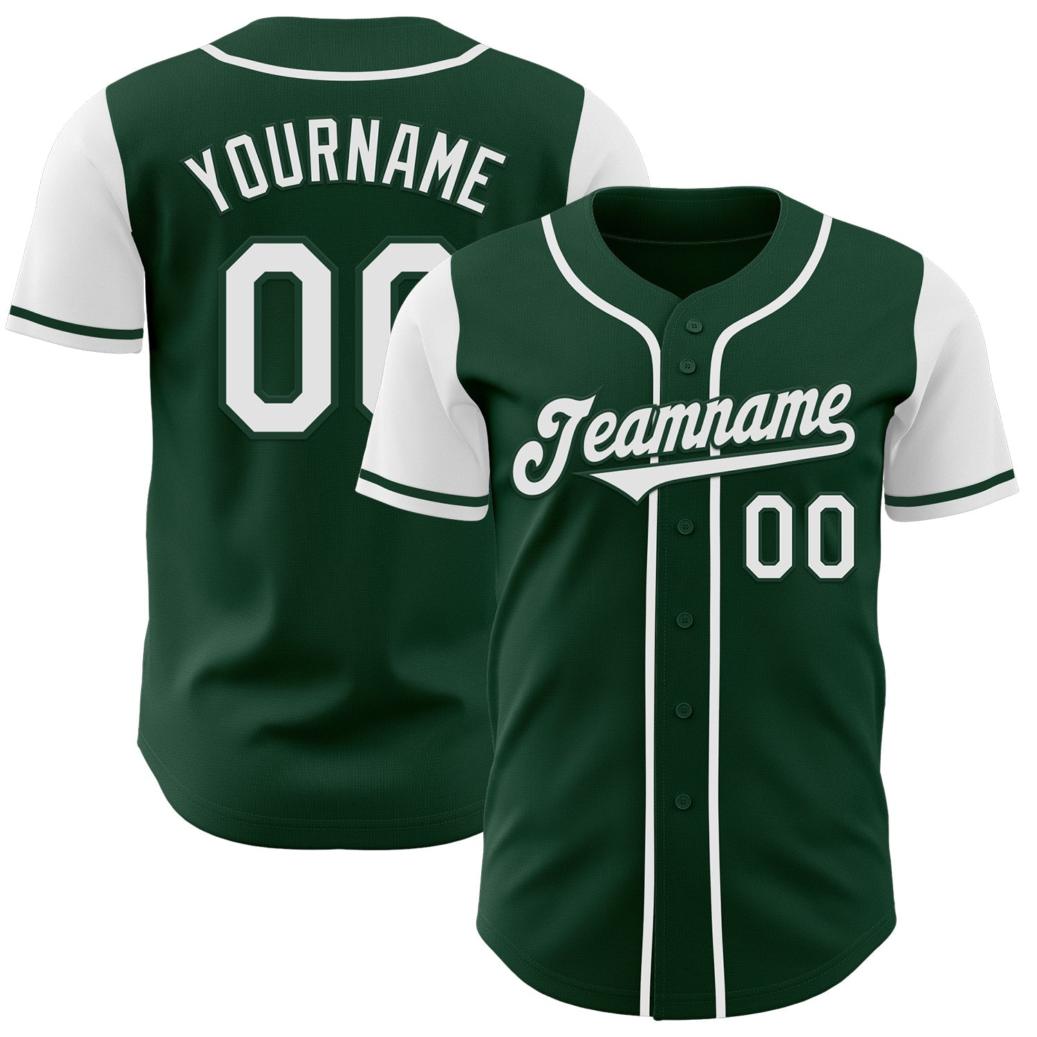Custom Green White Authentic Two Tone Baseball Jersey - Sky-Custom