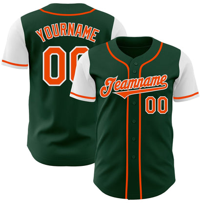 Custom Green Orange-White Authentic Two Tone Baseball Jersey - Sky-Custom