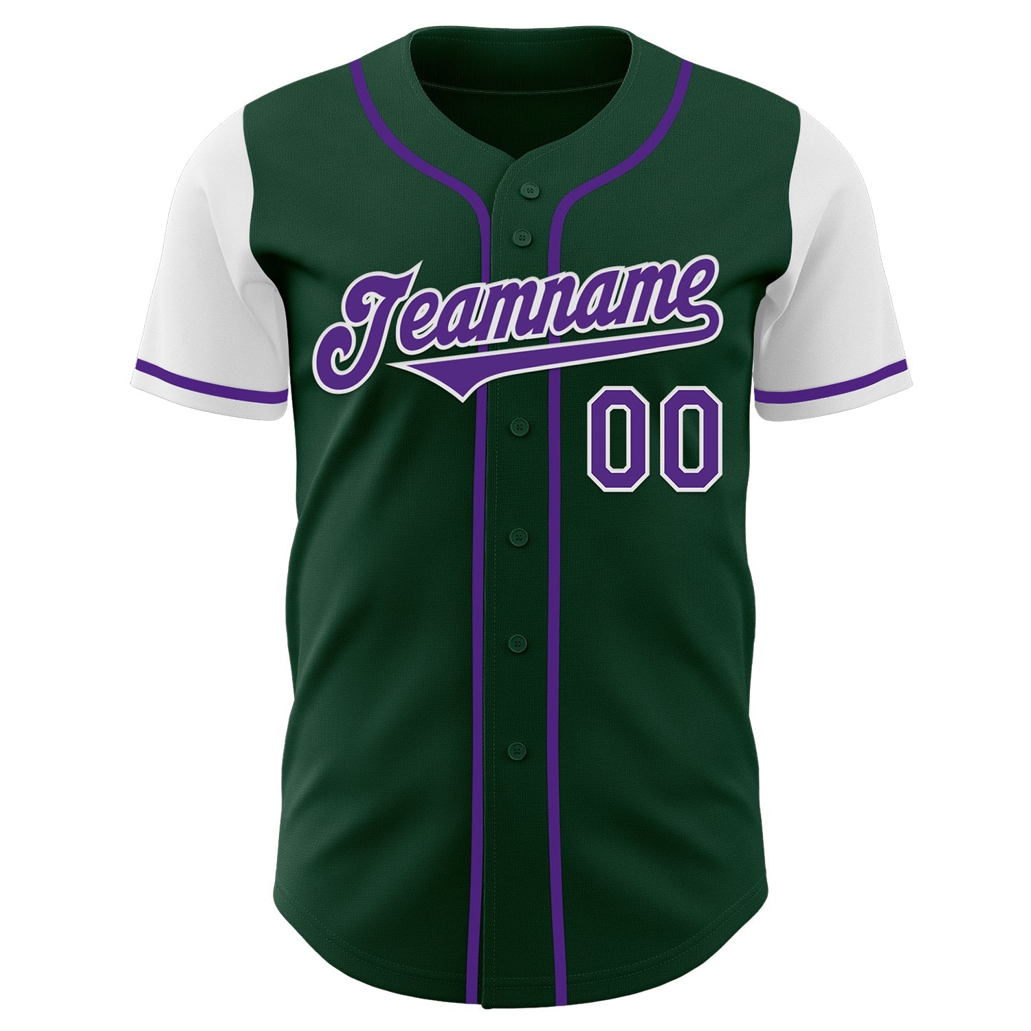 Custom Green Purple-White Authentic Two Tone Baseball Jersey - Sky-Custom