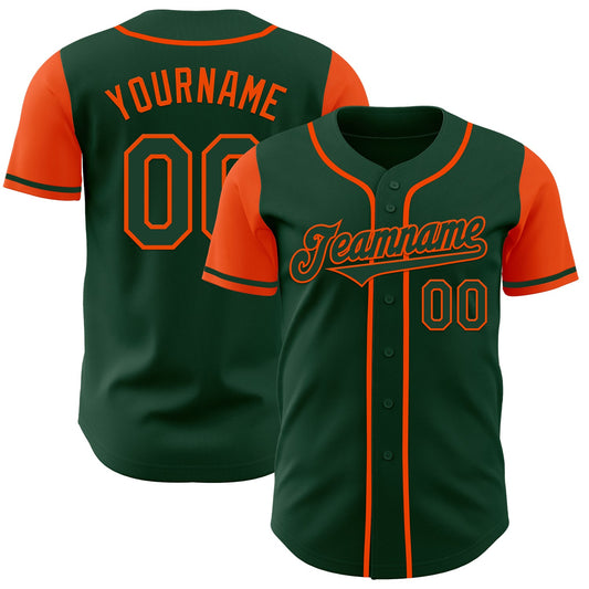 Custom Green Orange Authentic Two Tone Baseball Jersey - Sky-Custom