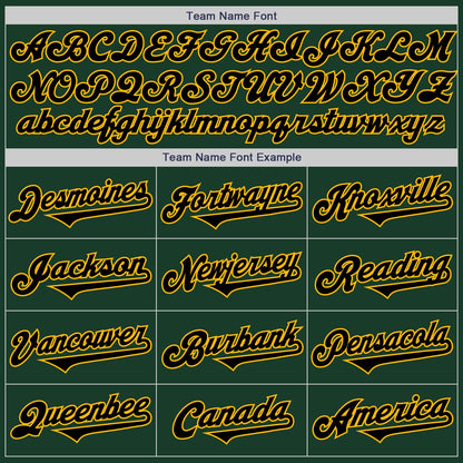 Custom Green Black-Gold Authentic Two Tone Baseball Jersey - Sky-Custom