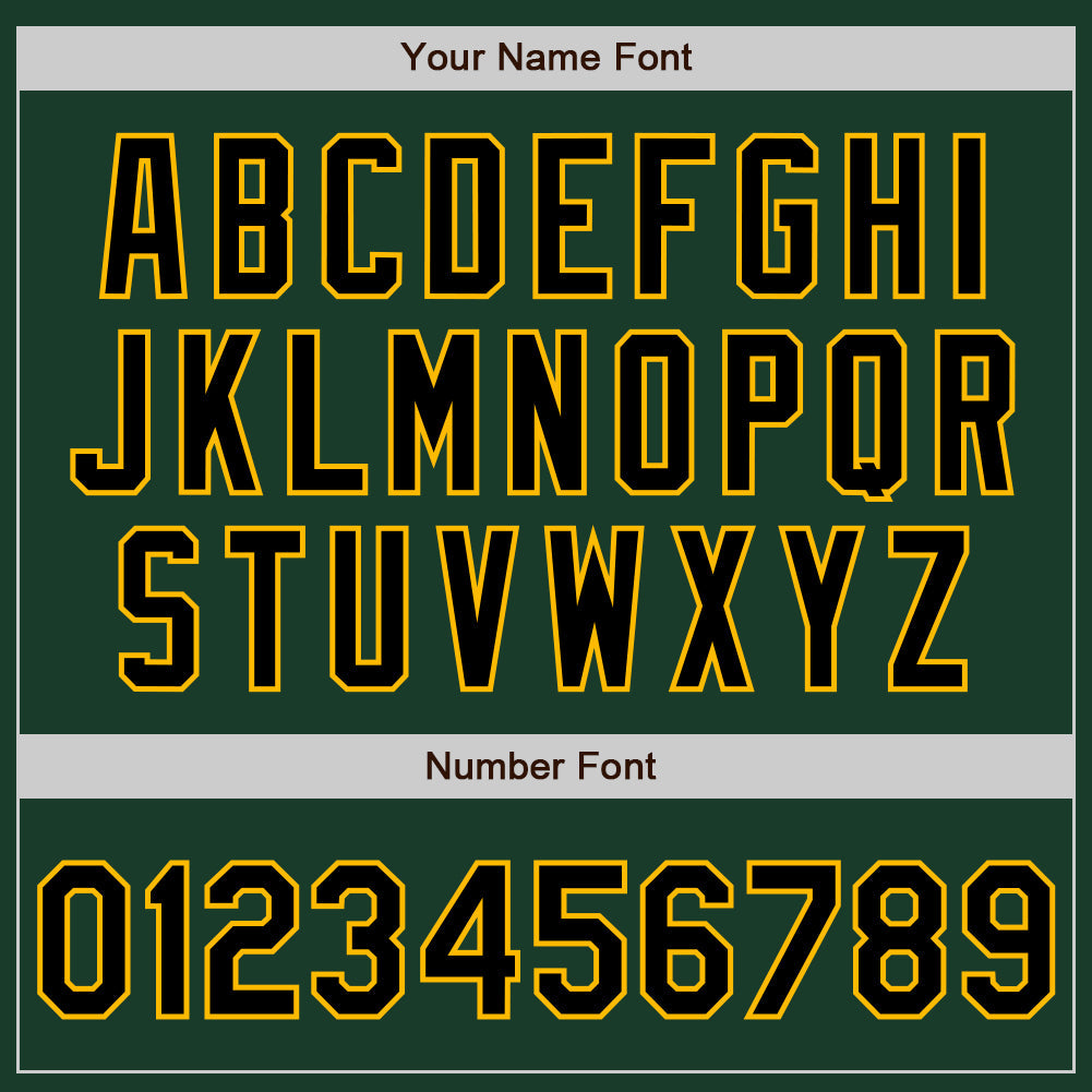 Custom Green Black-Gold Authentic Two Tone Baseball Jersey - Sky-Custom
