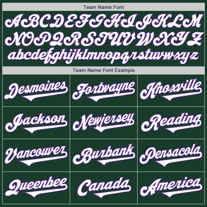 Custom Green White-Purple Authentic Two Tone Baseball Jersey - Sky-Custom