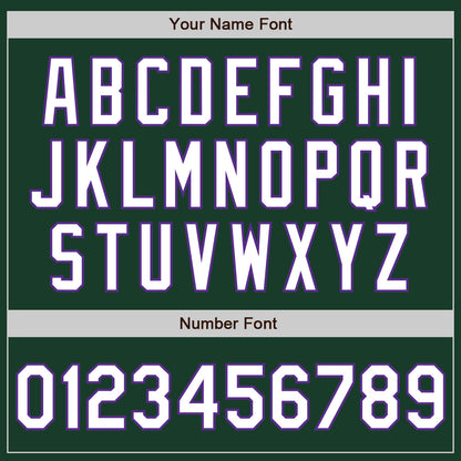 Custom Green White-Purple Authentic Two Tone Baseball Jersey - Sky-Custom