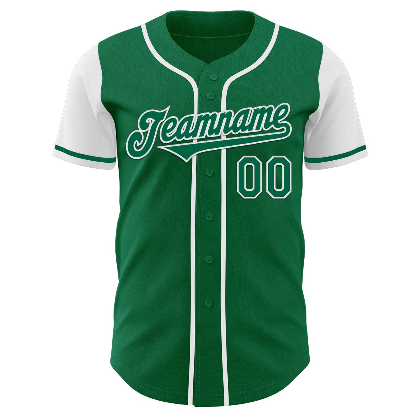 Custom Kelly Green White Authentic Two Tone Baseball Jersey - Sky-Custom