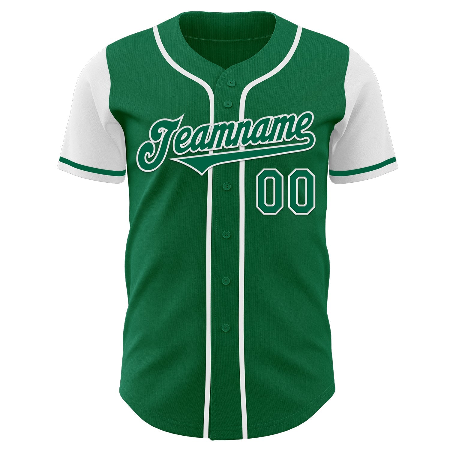Custom Kelly Green White Authentic Two Tone Baseball Jersey - Sky-Custom