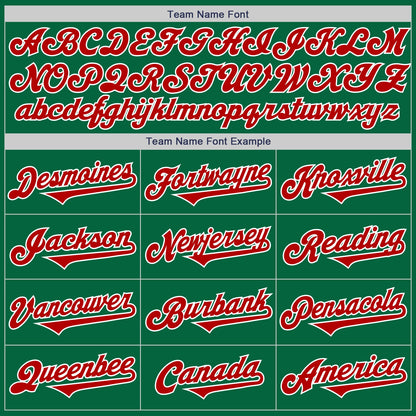 Custom Kelly Green Red-White Authentic Two Tone Baseball Jersey - Sky-Custom