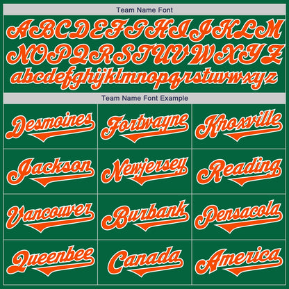 Custom Kelly Green Orange-White Authentic Two Tone Baseball Jersey - Sky-Custom