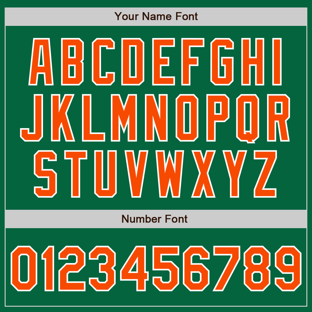 Custom Kelly Green Orange-White Authentic Two Tone Baseball Jersey - Sky-Custom
