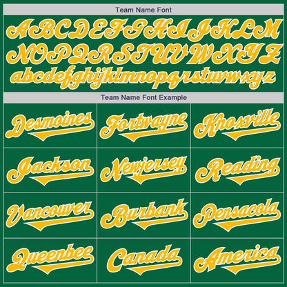 Custom Kelly Green Gold-White Authentic Two Tone Baseball Jersey - Sky-Custom