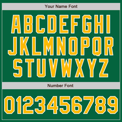 Custom Kelly Green Gold-White Authentic Two Tone Baseball Jersey - Sky-Custom