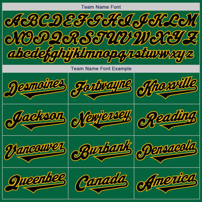 Custom Kelly Green Black-Gold Authentic Two Tone Baseball Jersey - Sky-Custom
