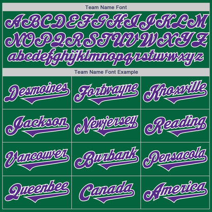 Custom Kelly Green Purple-White Authentic Two Tone Baseball Jersey - Sky-Custom