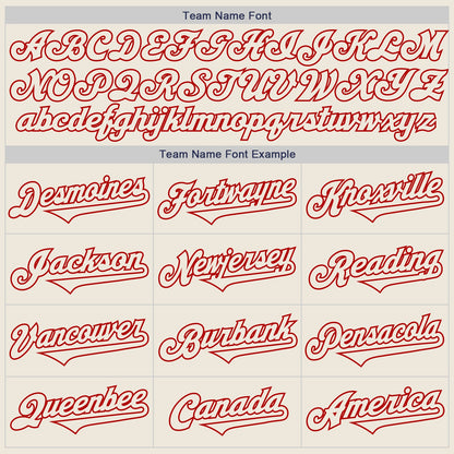 Custom Cream Red Authentic Two Tone Baseball Jersey - Sky-Custom