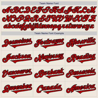 Custom Cream Red-Black Authentic Two Tone Baseball Jersey - Sky-Custom