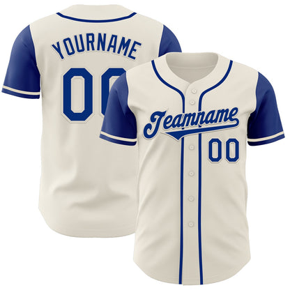 Custom Cream Royal Authentic Two Tone Baseball Jersey - Sky-Custom