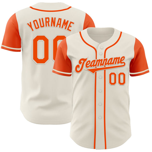 Custom Cream Orange Authentic Two Tone Baseball Jersey - Sky-Custom