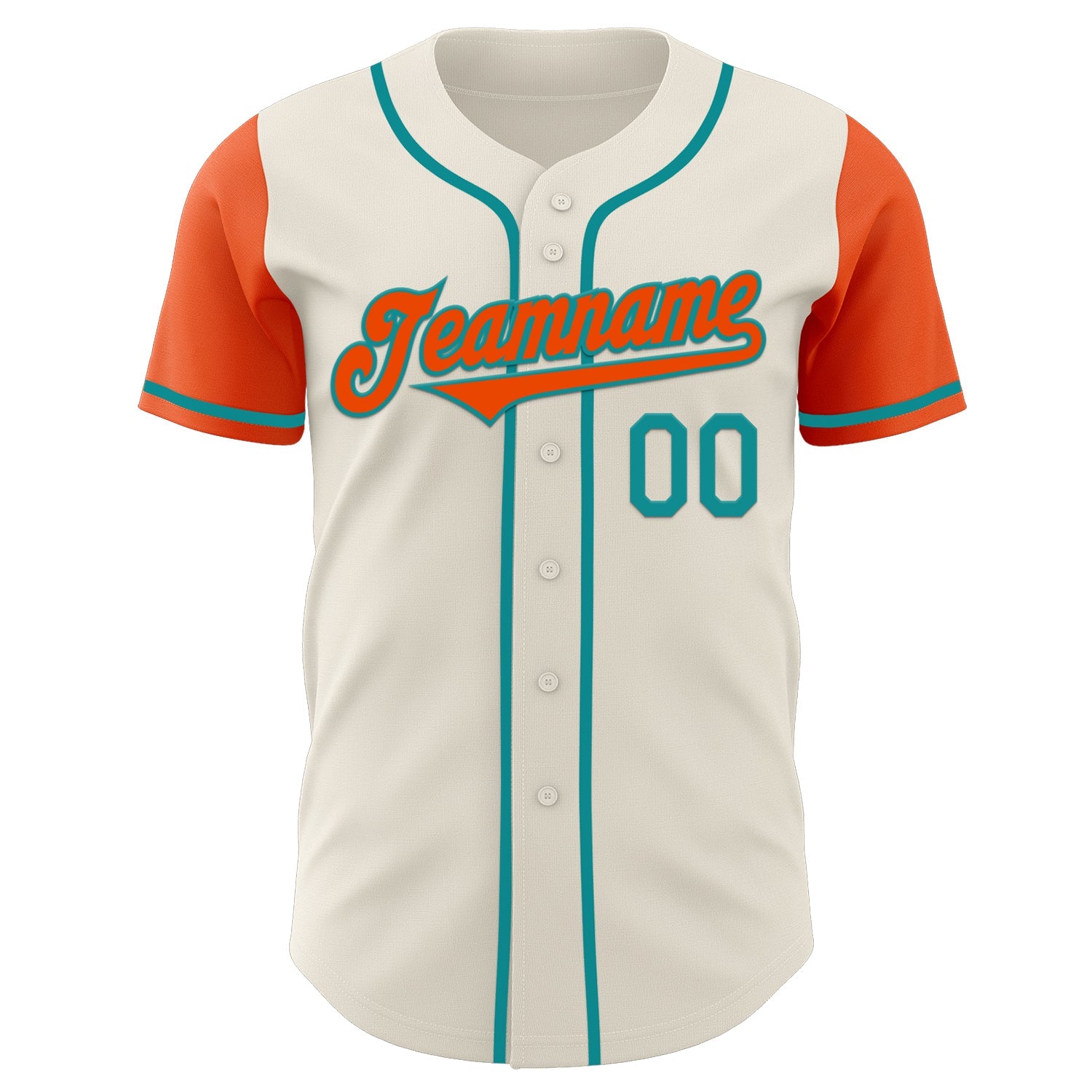 Custom Cream Orange-Teal Authentic Two Tone Baseball Jersey - Sky-Custom