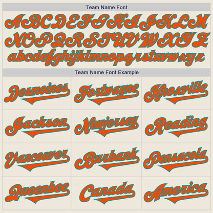 Custom Cream Orange-Teal Authentic Two Tone Baseball Jersey - Sky-Custom