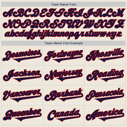 Custom Cream Navy-Red Authentic Two Tone Baseball Jersey - Sky-Custom