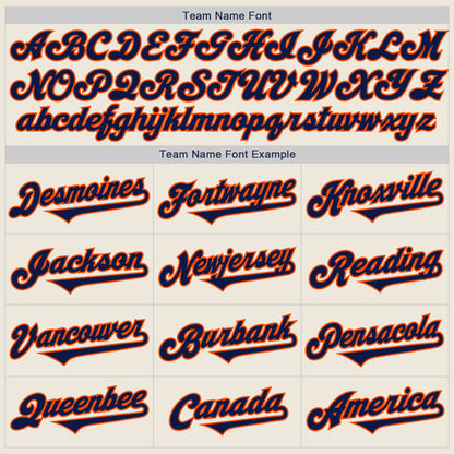 Custom Cream Navy-Orange Authentic Two Tone Baseball Jersey - Sky-Custom