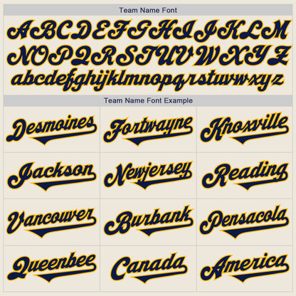 Custom Cream Navy-Gold Authentic Two Tone Baseball Jersey - Sky-Custom
