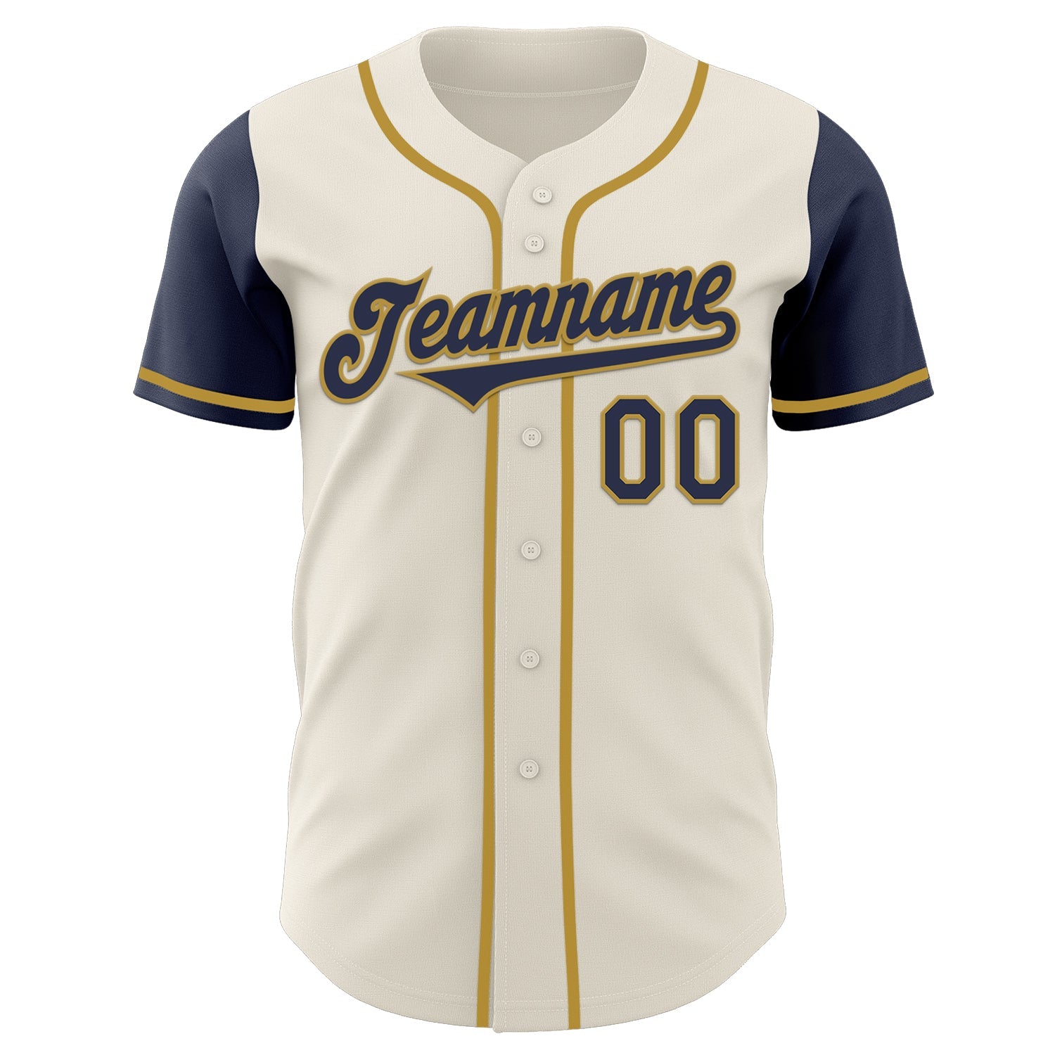 Custom Cream Navy-Old Gold Authentic Two Tone Baseball Jersey - Sky-Custom