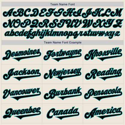 Custom Cream Black-Teal Authentic Two Tone Baseball Jersey - Sky-Custom