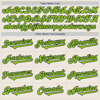 Custom Cream Neon Green-Black Authentic Two Tone Baseball Jersey - Sky-Custom