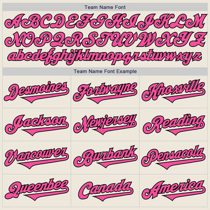 Custom Cream Pink-Black Authentic Two Tone Baseball Jersey - Sky-Custom