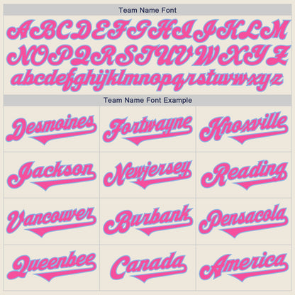 Custom Cream Pink-Light Blue Authentic Two Tone Baseball Jersey - Sky-Custom