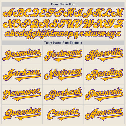 Custom Cream Gold-Purple Authentic Two Tone Baseball Jersey - Sky-Custom