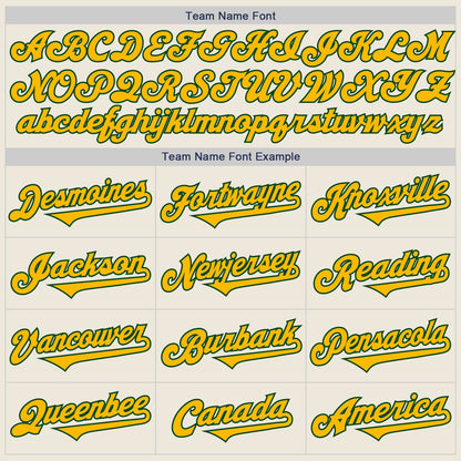 Custom Cream Gold-Green Authentic Two Tone Baseball Jersey - Sky-Custom