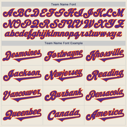 Custom Cream Purple-Orange Authentic Two Tone Baseball Jersey - Sky-Custom