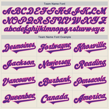 Custom Cream Purple-Pink Authentic Two Tone Baseball Jersey - Sky-Custom
