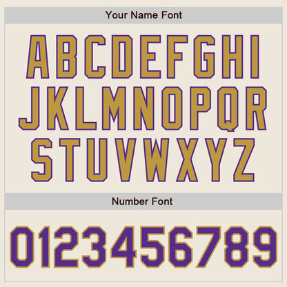 Custom Cream Purple-Old Gold Authentic Two Tone Baseball Jersey - Sky-Custom