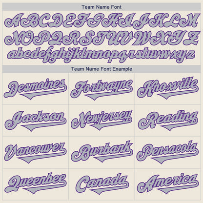 Custom Cream Gray-Purple Authentic Two Tone Baseball Jersey - Sky-Custom