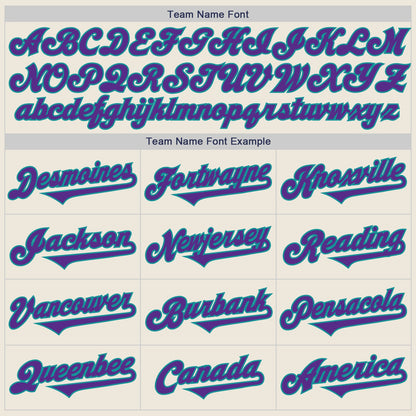 Custom Cream Purple-Teal Authentic Two Tone Baseball Jersey - Sky-Custom