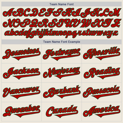 Custom Cream Red-Green Authentic Two Tone Baseball Jersey - Sky-Custom