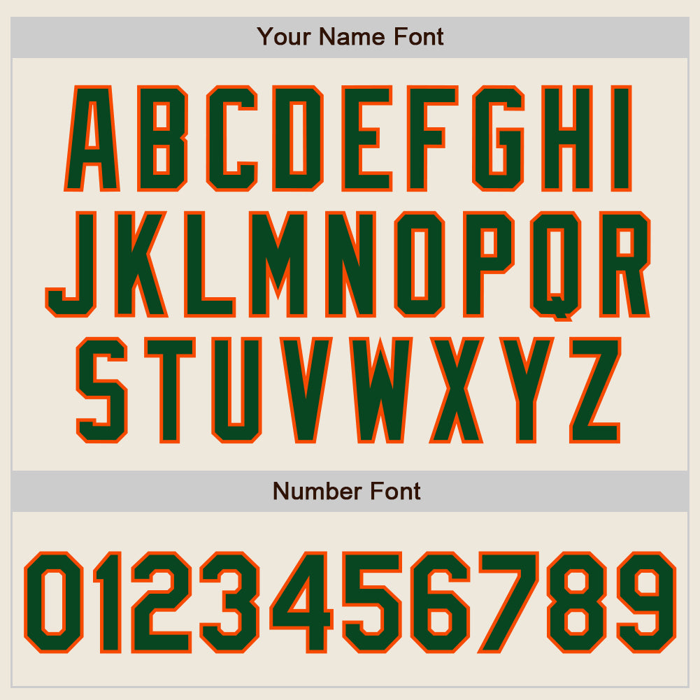 Custom Cream Green-Orange Authentic Two Tone Baseball Jersey - Sky-Custom
