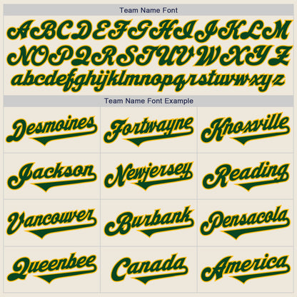 Custom Cream Green-Gold Authentic Two Tone Baseball Jersey - Sky-Custom
