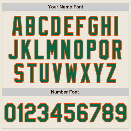 Custom Cream Kelly Green-Orange Authentic Two Tone Baseball Jersey - Sky-Custom
