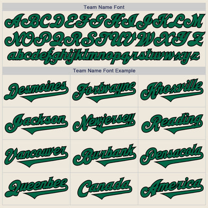 Custom Cream Kelly Green-Black Authentic Two Tone Baseball Jersey - Sky-Custom