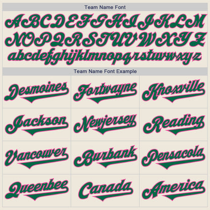 Custom Cream Kelly Green-Pink Authentic Two Tone Baseball Jersey - Sky-Custom