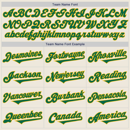 Custom Cream Kelly Green-Gold Authentic Two Tone Baseball Jersey - Sky-Custom