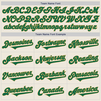 Custom Cream Kelly Green-Old Gold Authentic Two Tone Baseball Jersey - Sky-Custom