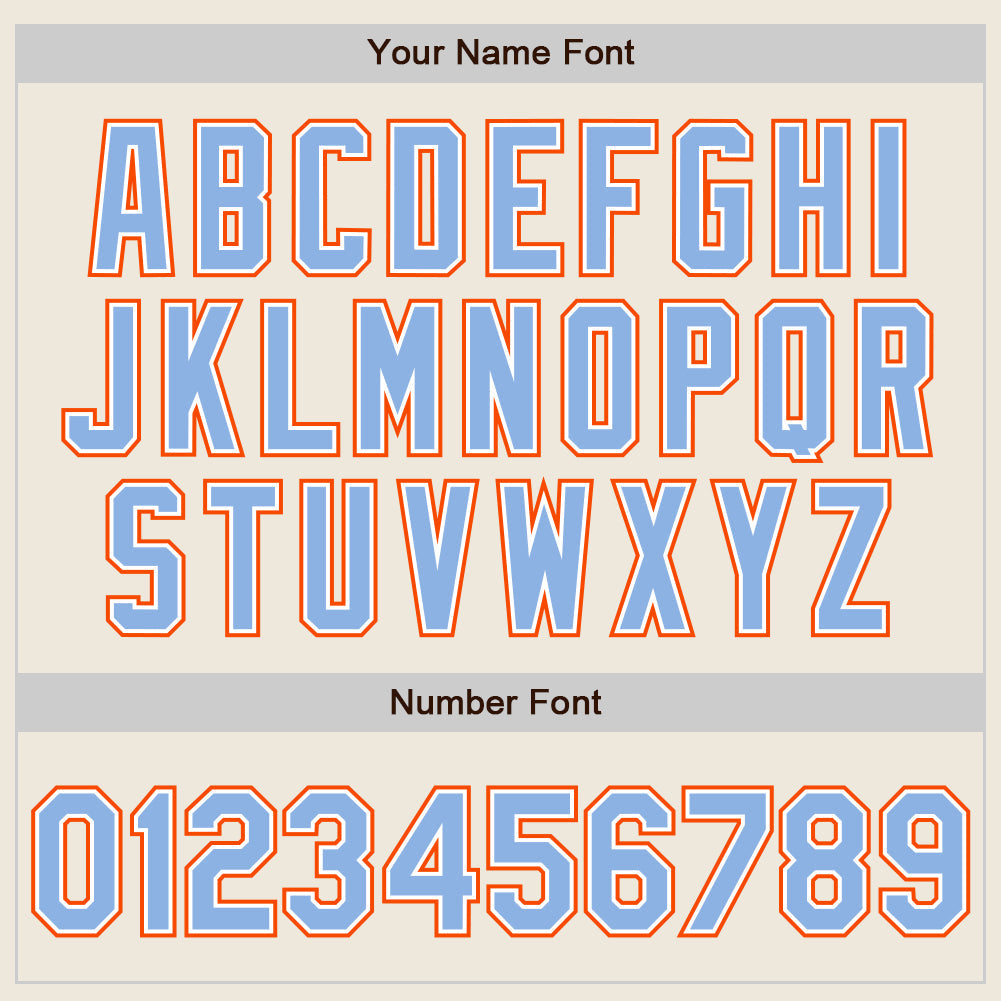 Custom Cream Light Blue White-Orange Authentic Two Tone Baseball Jersey - Sky-Custom