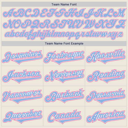 Custom Cream Light Blue White-Pink Authentic Two Tone Baseball Jersey - Sky-Custom