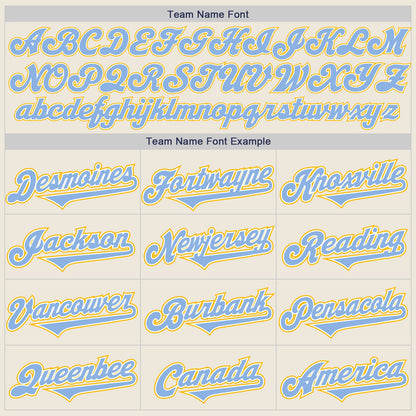 Custom Cream Light Blue White-Gold Authentic Two Tone Baseball Jersey - Sky-Custom
